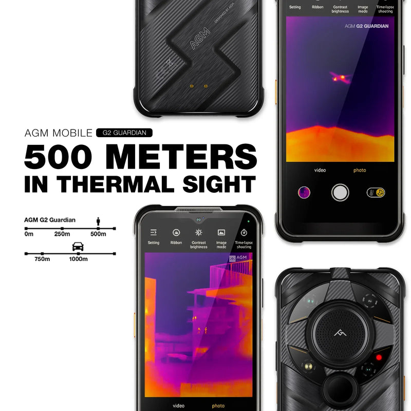 AGM G2 Guardian 5G Rugged Smartphone 500m Thermal Imaging 10mm Lens 25FPS 108MP Main Camera 7000mAh IP68 Waterproof Mobile Phone
