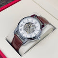 Elegant Men's Automatic Mechanical Watch with Skeleton Design - Leather Strap, Roman Numeral Dial, Automatic Movement, Perfect for Business and Casual Wear, Ideal Gift for Young Men, Business Casual Men's Watch | Skeleton Wat