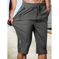 Men's Summer Ice Silk Cool Stretch Sports Cropped Pants Workwear Gym Shorts Street Mens Shorta Basketball Sports Running Short