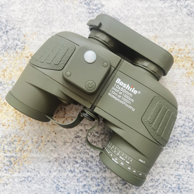Navigation Telescope Boshile 10x50 Binoculars with Built-in Compass BAK4 Prism FMC Lens Fogproof Waterproof For Camping Hunting