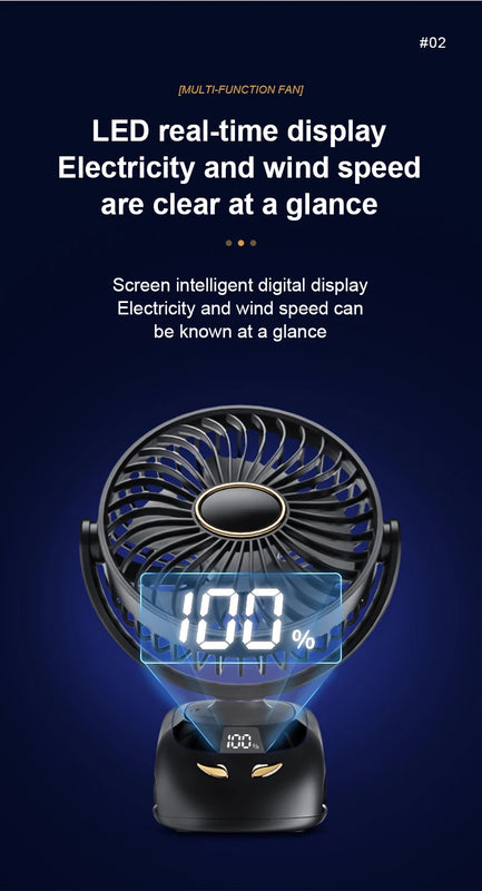 Portable Desktop Wireless Clip-on Electric Fan 2000mAh Battery Outdoor Travel Portable Electric Mini Fan for Baby Stroller Cart