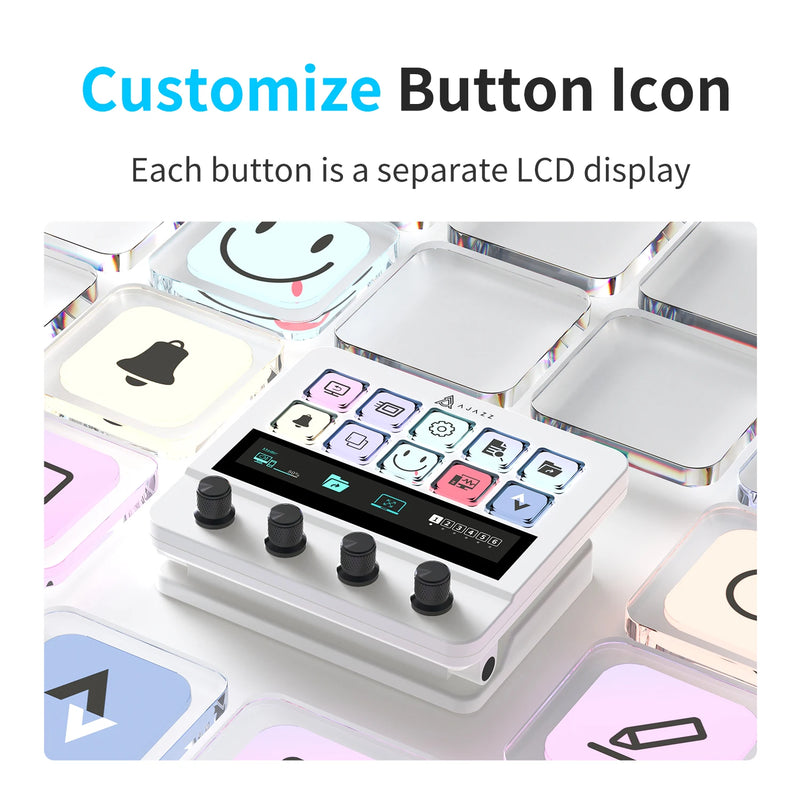 Ajazz AKP05 Mechanical Macro Keyboard Multi-Function Desktop Assistant for Office and Gaming, Easy-to-Use Multimedia Controls