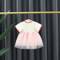 Summer Children Clothes Vintage Chinese Style Embroidered Baby Party Mesh Dresses For Toddler Girl 0 To 3 Years Kids Costume