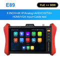 WANGLU 8 inch Monitor POE++ 90W SFP 4K H.265 IP 8MP AHD/TVI/CVI CCTV Camera Testing Tool HDMI VGA input Cable Tester E88/E89/E90