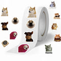 50-500PCS Cute Funny Dogs Cats MEME Stickers Roll Animal Cartoon Decals Toys Sealing Labels Kids Reward Stickers Gifts