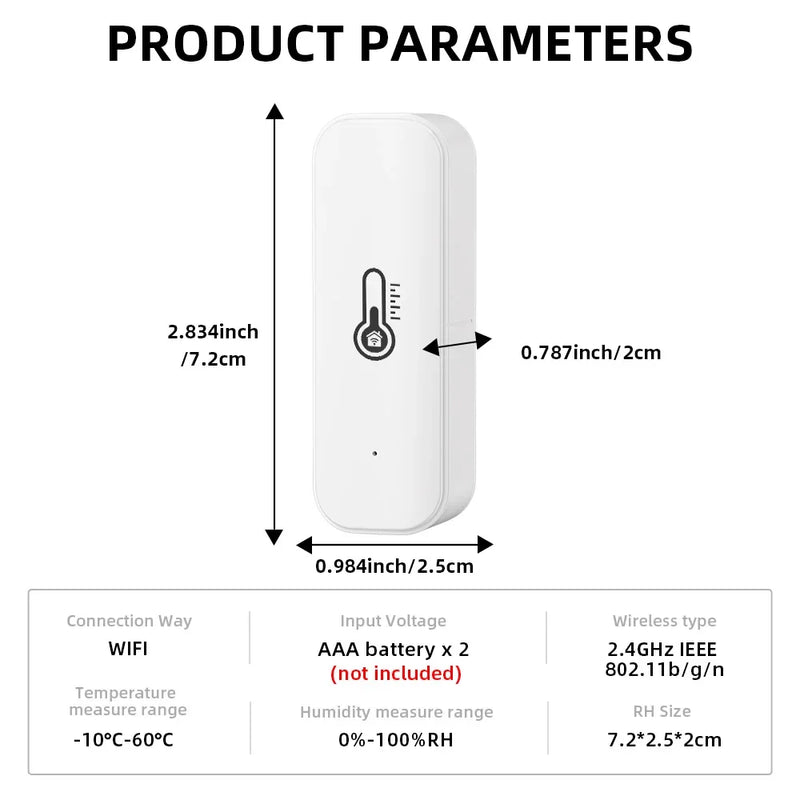 Tuya WiFi Temperature Humidity Sensor Smart Life Remote Monitor For Smart Home Work with Alexa Google Assistant