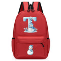 Xmas Snowman Alphabet A-Z Print Backpack for Toddler Girls Boys Schoolbag Holiday Lightweight Kindergarten Kid Daily School Bag
