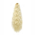 22Inch Synthetic Long Kinky Curly Ponytail Hair Extension Drawstring Wrapped Clip in Hair Black Hairpiecefor Women