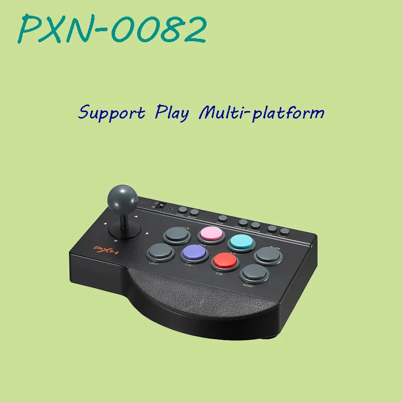 PXN 0082 Arcade Game Controller with Turbo & Macro, 4 Strong Suction Cups, Switchable Joystick D-Pad