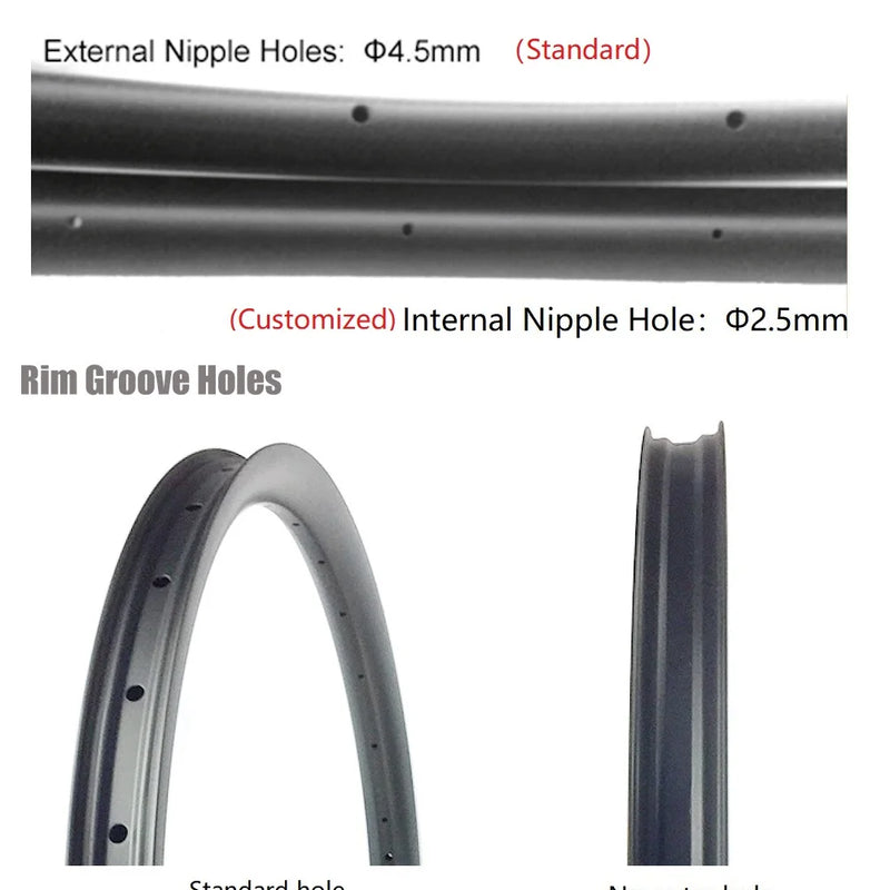2026 Year 700C 28mm 30mm Wide Road Disc Carbon Rims Tubeless Disc Brake Rims Depth 30 35 40 45 50 55 60mm Carbon Road Wheel