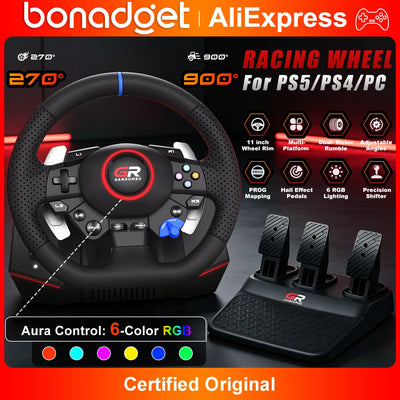 Game Steering Wheel For PS5/PS4/PC Leather 270°&900° | SAMAG