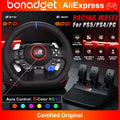 Game Steering Wheel For PS5/PS4/PC Leather 270°&900° Adjustment W/RGB Hall Effect Macro Linear 3Pedals Simulator Racing Wheels