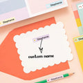 4.6CM Long Custom Name Sticker, Personalized Cartoon Fresh Cute Waterproof Modern School Supply Label, Customized Name Stickers