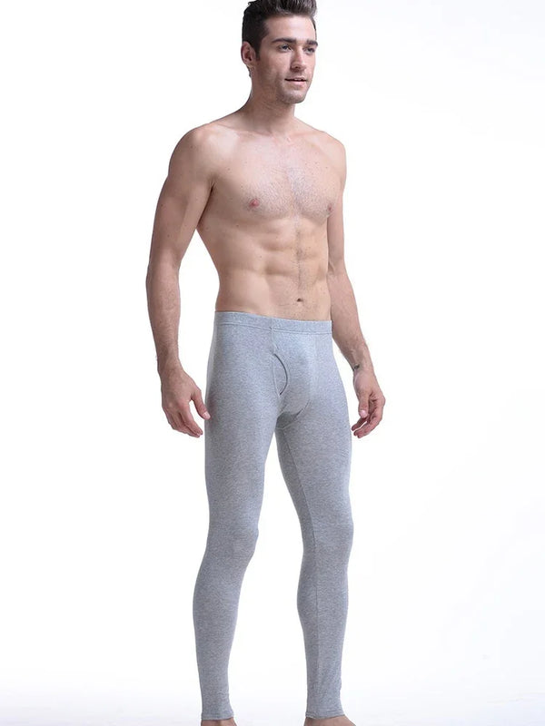 Men's single-piece long johns, youth autumn and winter slim-fitting leggings, cotton thread pants, thermal pants, thin leggings