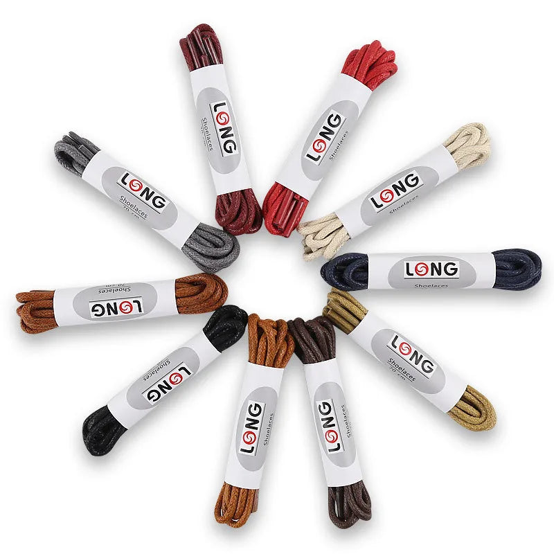 70/90/120/150/160CM Waxed Cotton Round Shoe laces Leather Shoes lace Waterproof ShoeLaces Men Boots Shoelace Shoestring