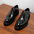 New Handmade Mens Formal Business Leather Shoes Genuine Calfskin Pointed Toe Lace Up Oxford Groom Shoes