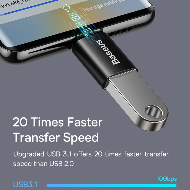 Baseus USB 3.1 OTG Adapter USB Type C to USB Female Converter For Macbook Pro Air Samsung S22 Xiaomi USB-C USBC OTG Connector