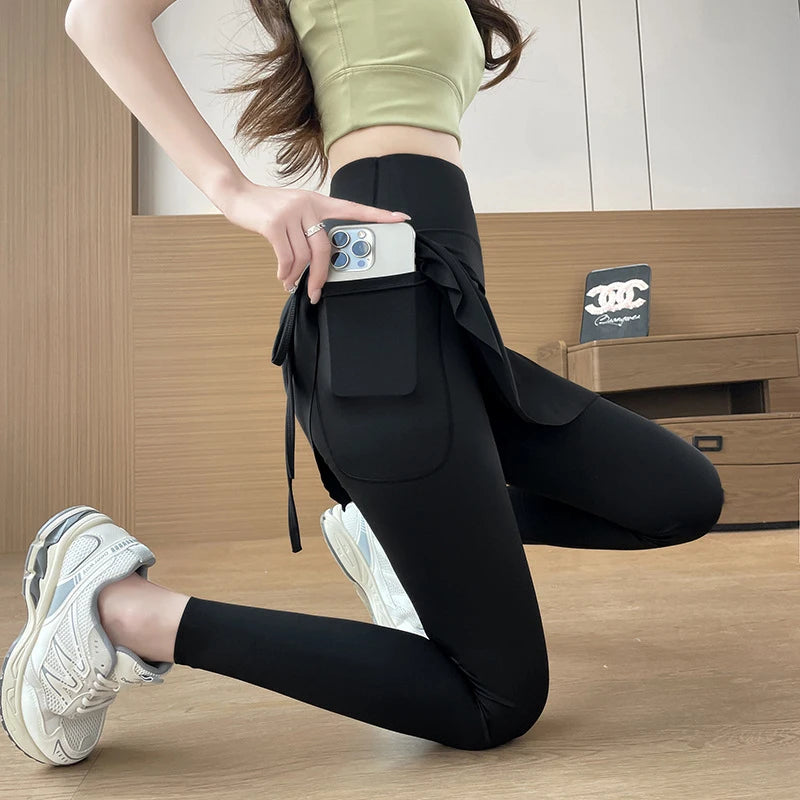 Women Skirted Yoga Leggings Gym Pilates Daily Outdoor - View 2 | SAMAG