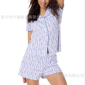 Monkey Print Short Sleeved Spring/summer New Pajama Set Two Piece Set of Women's Pajamas Fashionable and Elegant Style