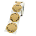 50 - 2 Inch Kraft Paper Flowers Thank You Label Stickers - View 6 | SAMAG