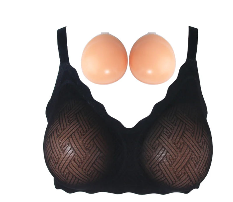 2026 Women's 2-in-1 Silicone Breast Hook fixed silicone pad Invisible Prosthesis Cosplay Queen Large Chest Fake Breast