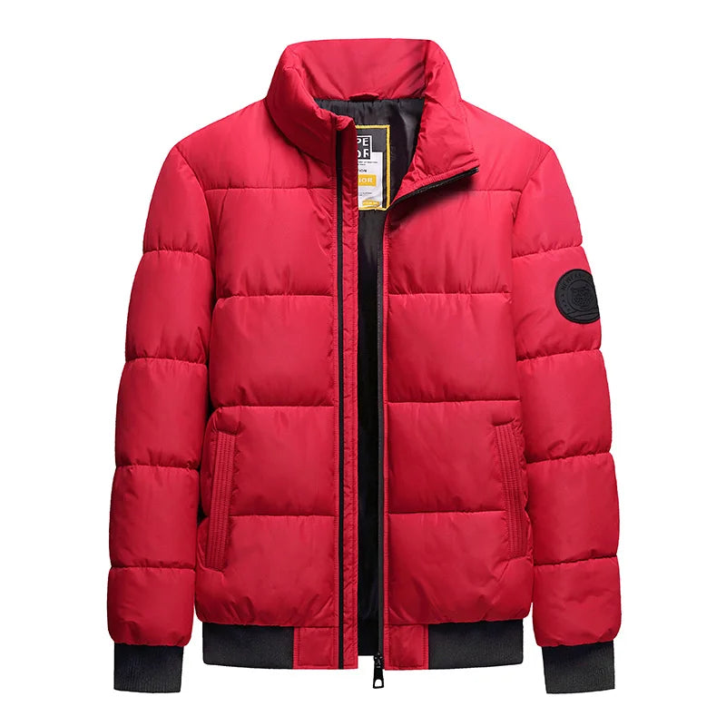 8XL Stand Collar Cotton Parkas Men Autumn Winter Thick Padding Baseball Collar Parkas Men Korean Fashion Outerwear Down Coat Man