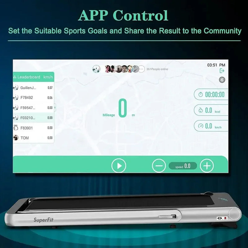 Compact 4.75HP Desk Treadmill: LED Touch, App-Controlled | SAMAG