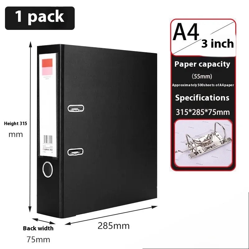 Lever Arch File A4 Folder Perforated Loose-leaf Folder Loose-leaf Book Data Book Double Hole Thickened Binders Desktop Organizer