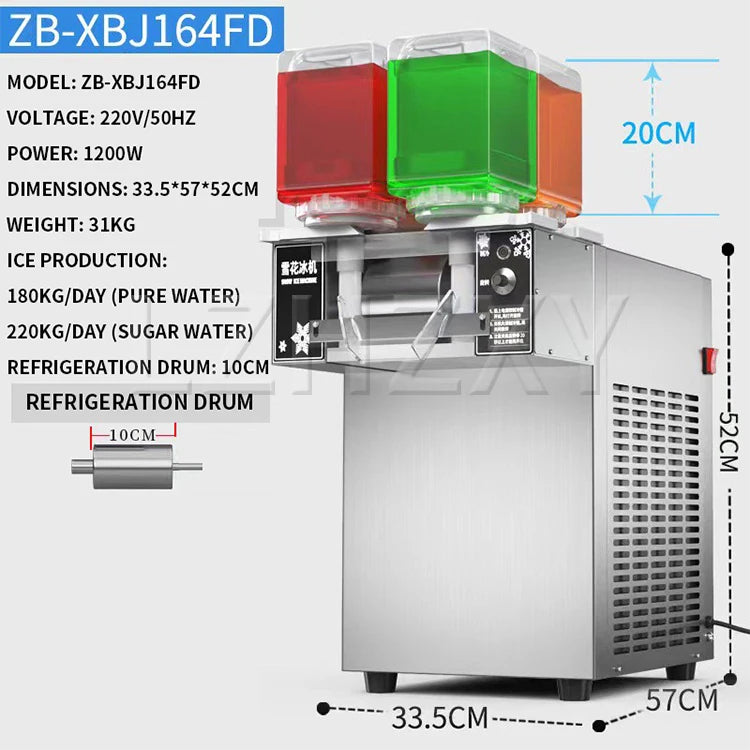 1200W Hotsell Snowflake Ice Machine Commercial Ice Cream Shaved Ice Machine Internet Celebrity Small Milk Ice Shaved Ice Machine
