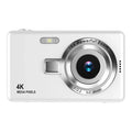 4K HD Digital Camera 16X Digital Zoom Compact CCD Camera Portable Vintage Vlog Camera for Students Travel 2.4 Inch IPS Screen