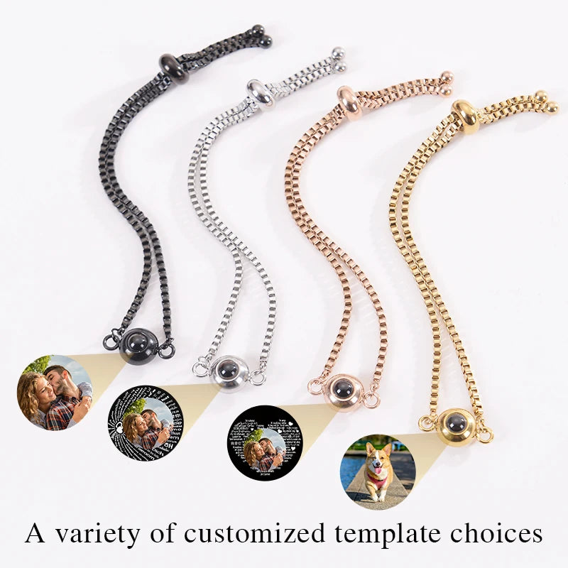Custom Photo Bracelet Personalized Projection with Picture Inside 100 Languages I Love You Stainless Steel - Visuel 2 | SAMAG