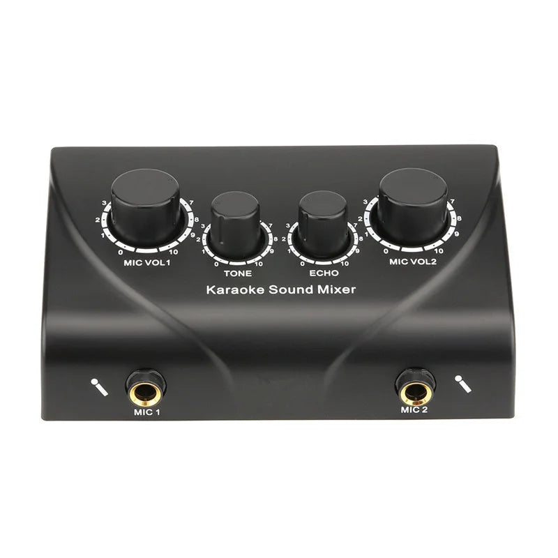 Fuluode Professional Dual Mic Input Audio System Karaoke Sound Mixer Digital Audio Sound Machine Echo OK Mixer System AudioMixer