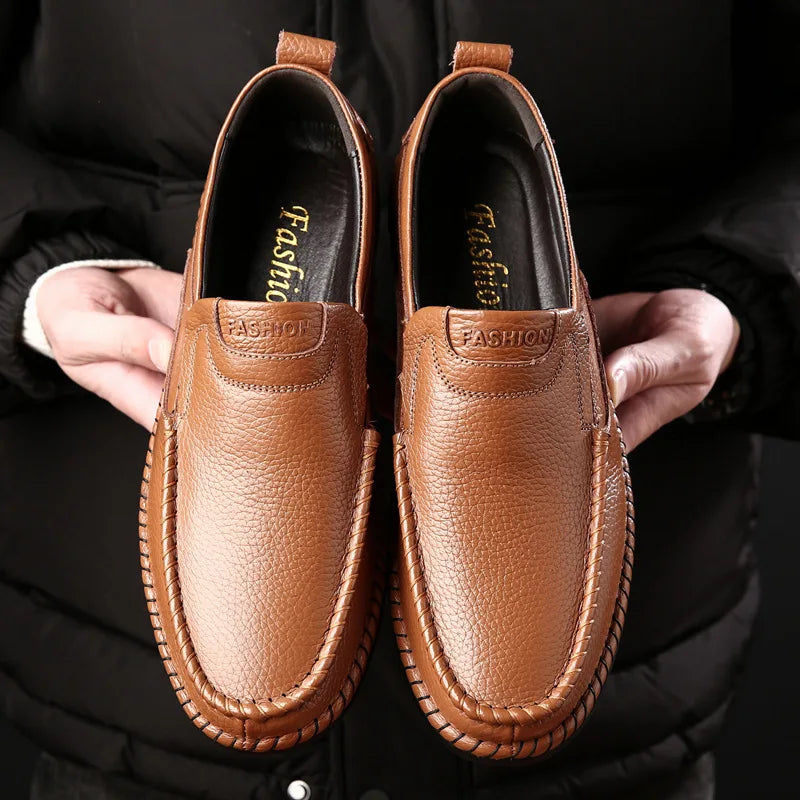 Genuine Leather Men's Casual Shoes Classics Business Dress Shoes Moccasins Slip on Loafers Driving Shoes for Men Flat Shoe