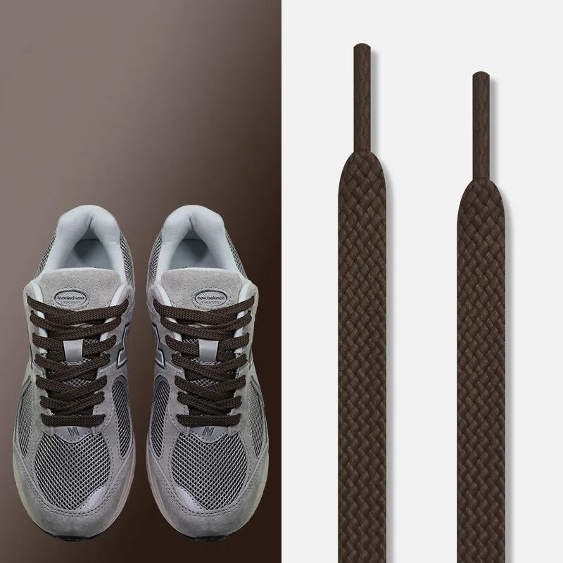 Flat Shoelaces Solid Neutral Color Replacement Shoe Strings Suitable for Sneakers Dad Shoes