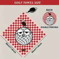 2 counts New High Quality Golf Towels Fashionable and Double Sided Print Telescopic Hook Quick Drying Super Absorbent Soft Fast