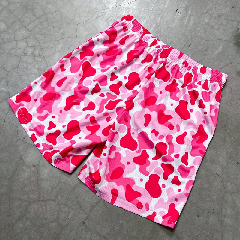 Summer New Men's Shorts with 3D Heart Pattern Print | SAMAG