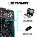 Debra DP-10 Audio Mixer DJ Controller 10-channel 99 DSP Reverb Recording Mixer with Bluetooth 5.0 Professional Performance