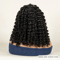 Cornrow Braided Curly Hair Wig Deep Wave Synthetic Hair Wigs with Baby Transparent 13x6 Lace Frontal 16in Hair Fits Black Women