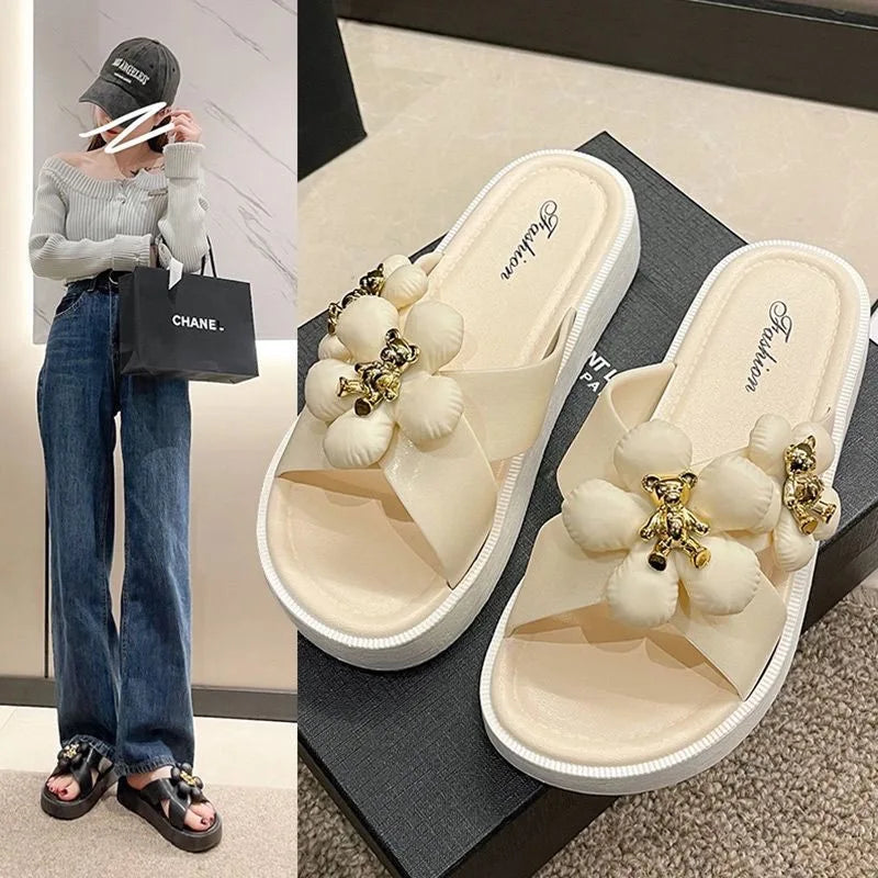 2025 Summer Women's Fashion Slippers - Thick Soled Non-slip Wear-resistant for Indoor & Outdoor