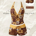 Women Bikinis Set Vintage Striped Floral Tankini Swimsuit | SAMAG