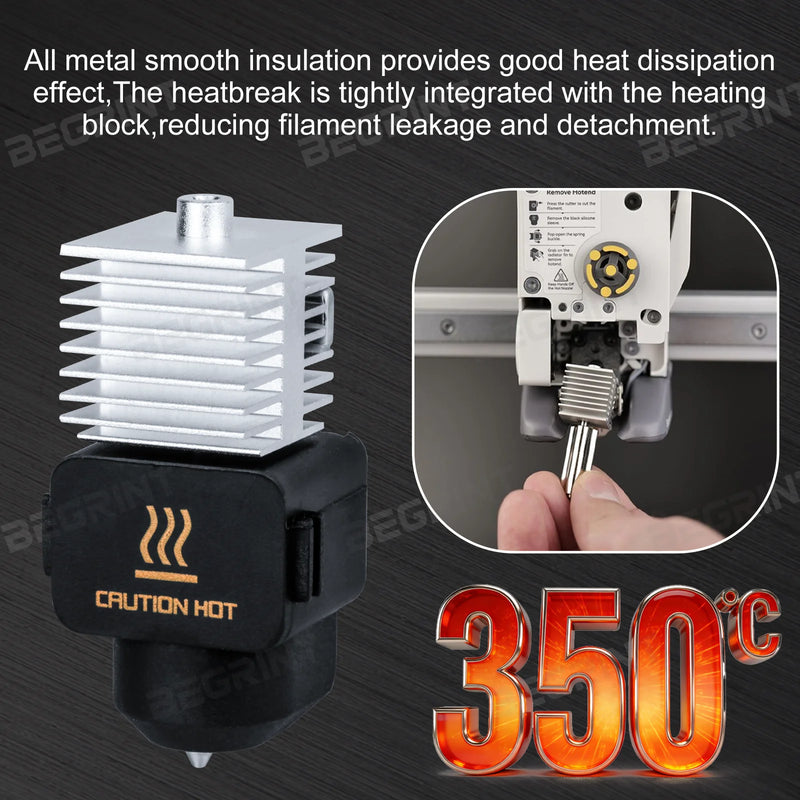 Upgraded Hotend Kit For Bamb Lab A1/A1 Mini Fast Speed Hot End Assembly 0.2/0.4/0.6/0.8mm Hardened steel Nozzle 3D Printer Part