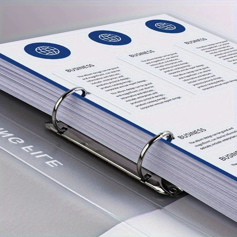 Heavy-Duty A4 Two-Ring filing binder - Holds 200 Sheets (100 Pages), Smooth-Running Rings，Durable Document Organizer