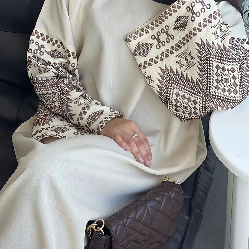 Women's Traditional Muslim Abaya Maxi Dress Boho Vintage | SAMAG
