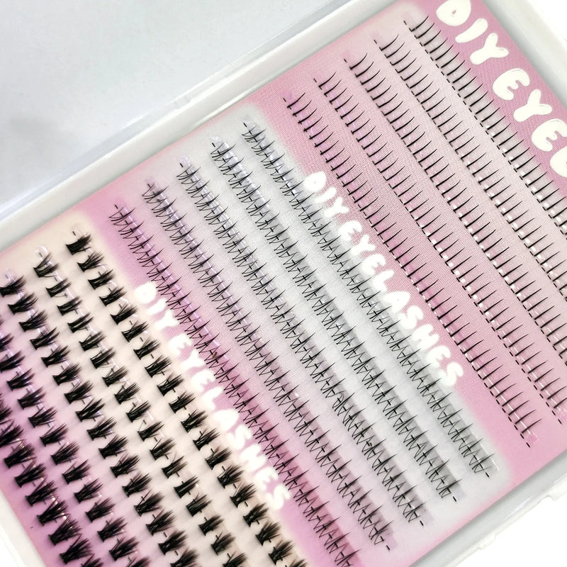 3 Styles Individual Lashes 15rows 390PCS Bottom Lashes Extension Lower Eyelash Clusters  DIY Wispy Natural Look Clear Band