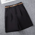 Khaki Casual Wide Leg Shorts Women Summer New Solid Loose Knee-Length Hot Pants Korean All-Match High Waist Suit Shorts Ladies