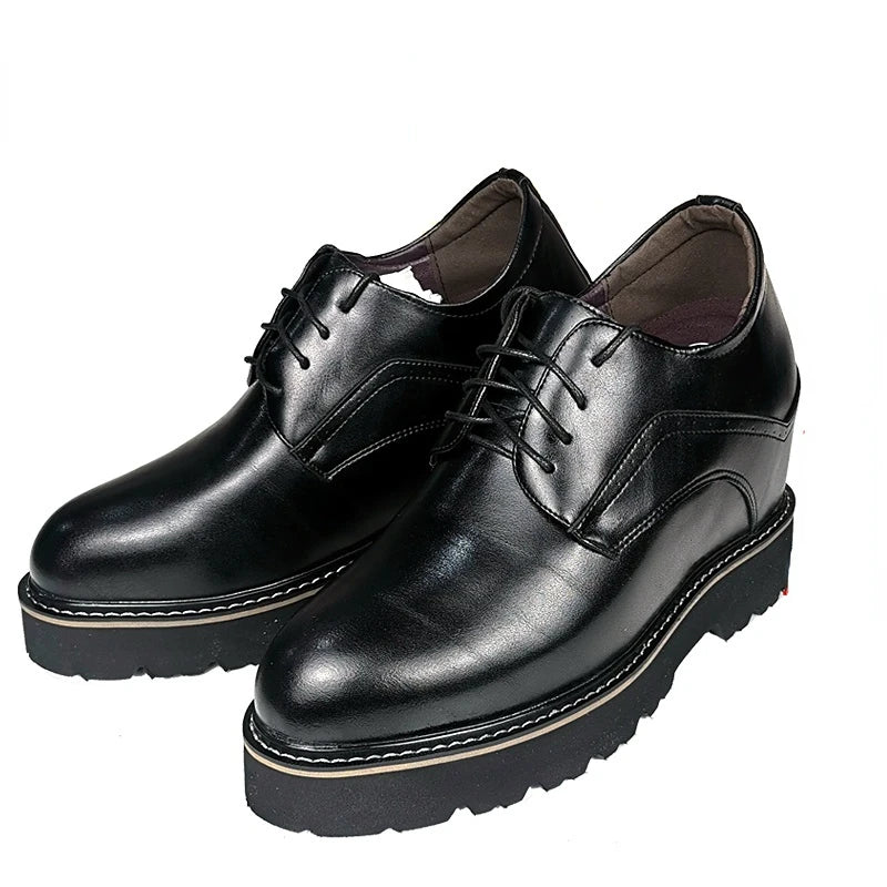 Extra-high 14cm Men's Elevator Shoes Rare Inner Height-enhancing Wedding Leather Shoes Ultra-high Heels Business Stage Shoe Male