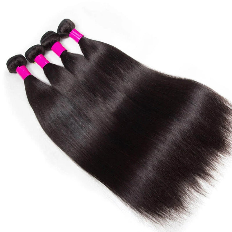 Straight Bundles Human Hair Brazilian Remy Hair Extensions Natural Black Hair Weave Bundles