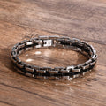 Vnox Stylish Strap Chain Bracelets for Men Gift Jewelry, 10.7MM Wide Stainless Steel Links Wristband - Visuel 3 | SAMAG