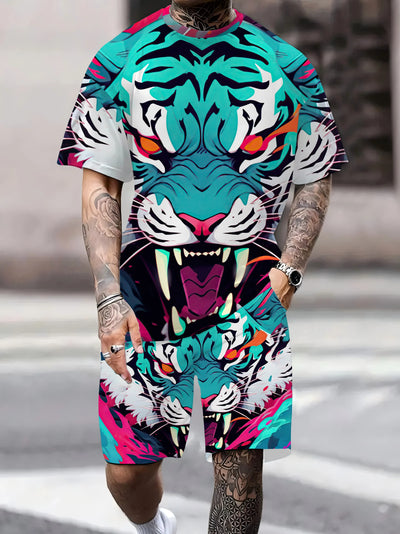 Summer new daily casual men's T - shirt and shorts set, urban street fashion sleeved outdoor sports | SAMAG