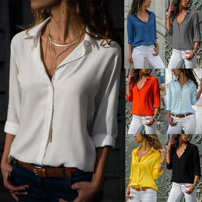 9 - color ladies shirt Hawaiian solid loose style | SAMAG